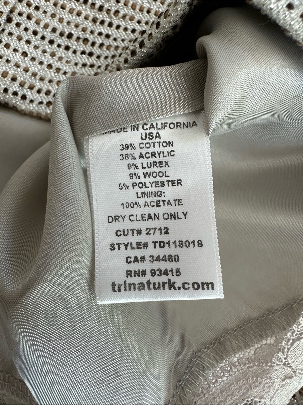 Trina Turk Metallic Tweed Garreth Shift Dress Beaded Embellished Sequins Size 10 - Picture 14 of 14